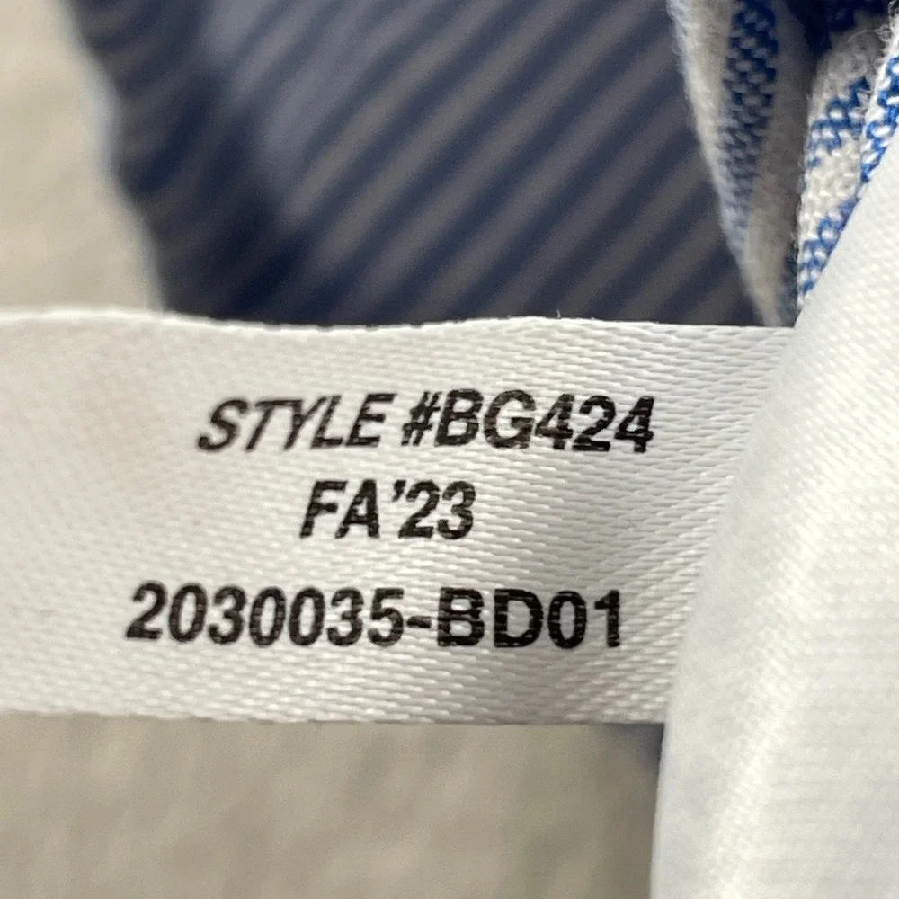 J Crew Shirt Mens Large Blue Striped Slim Untucked Broken In Oxford Button Down